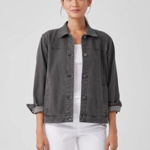 NWT Eileen Fisher Gray Denim Jacket